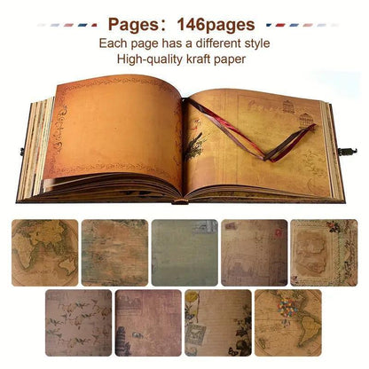 Our Adventure Book: Scrapbook Photo Album, Vintage Travel Theme, Keepsake Diary, Image Memory Journal - Dream Dragons