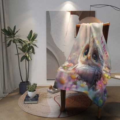 Personalized Baby Owl Fleece Bird Blanket: Magical Nature Gift - Dream Dragons