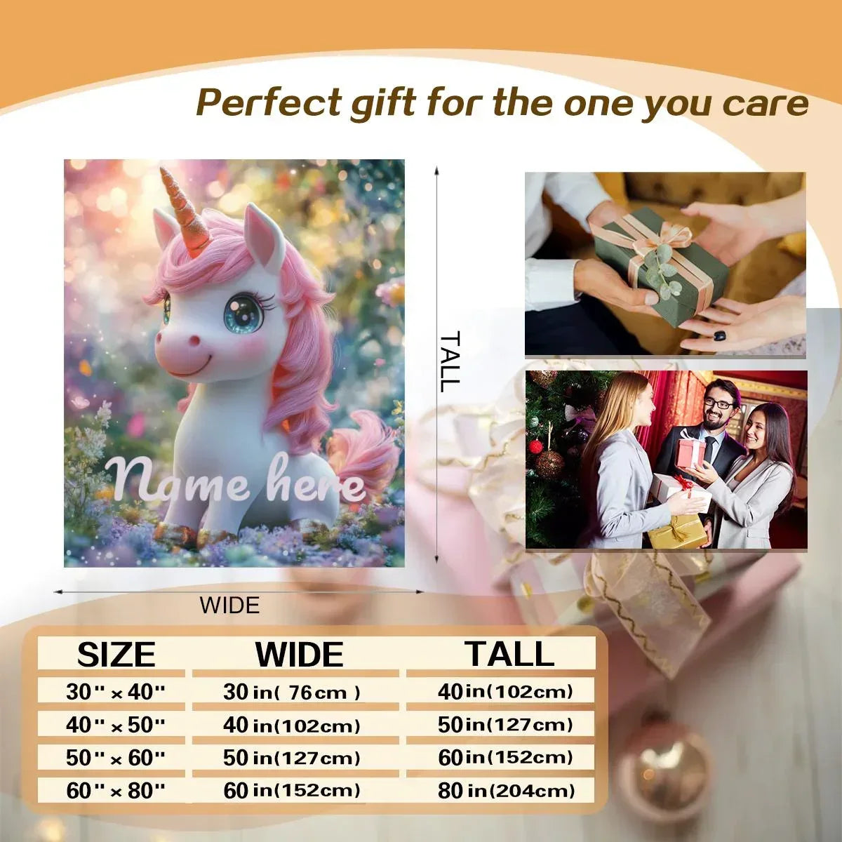 Personalized Unicorn Blanket: Magical Pink Name Gift, Soft Flannel Fleece Throw - Dream Dragons