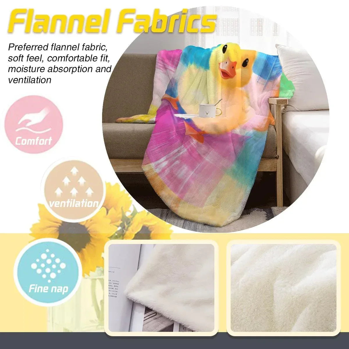 Personalized Baby Duck Blanket: Soft Microfiber, Colorful Duckling Chick Farm, Super Soft Name Gift - Dream Dragons