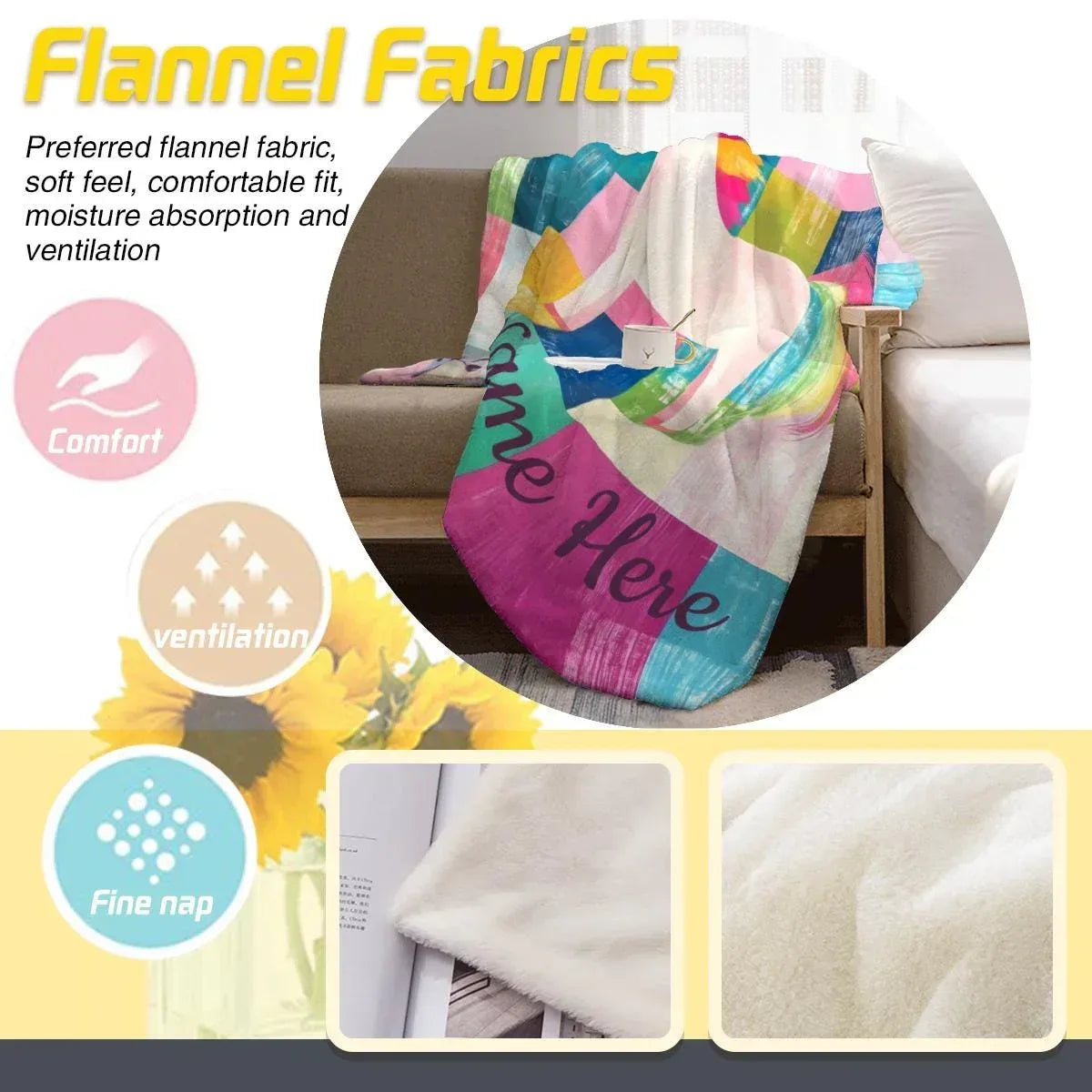 Personalized Unicorn Blanket: Custom Flannel Fleece, Super Soft Name Gift - Dream Dragons