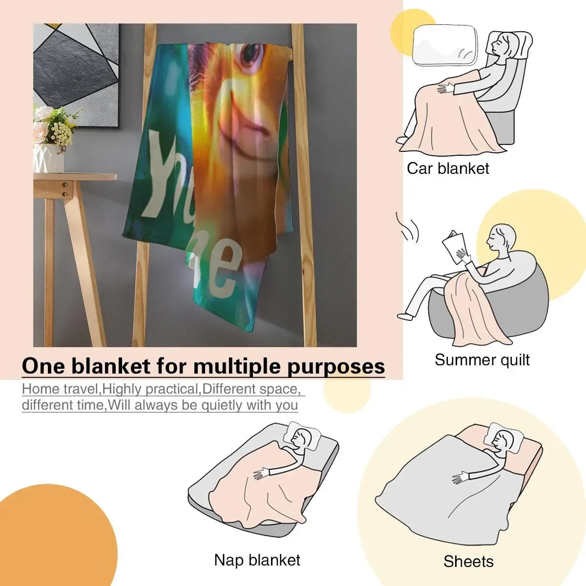 Personalized Monkey Jungle Animal Blanket: Soft Fleece Safari Ape Throw, Super Soft Name Gift - Dream Dragons