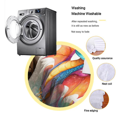 Personalized Girl Dragon Blanket: Soft Flannel Fleece Throw, Magical Name Gift - Dream Dragons