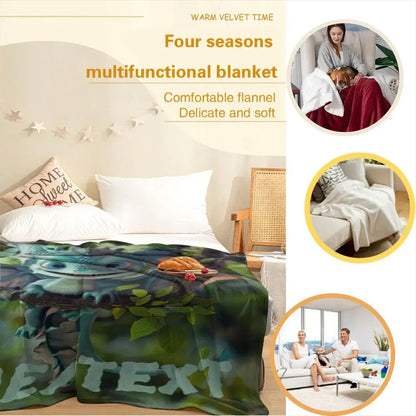 Personalized Dragon Blanket: Flannel Fleece Dino Fantasy Nursery Kids Gift - Dream Dragons