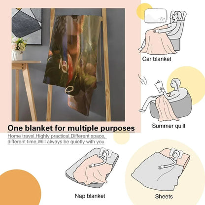 Personalized Bunny & Deer Snuggle Blanket: Soft Flannel Fleece Throw, Name Gift - Dream Dragons