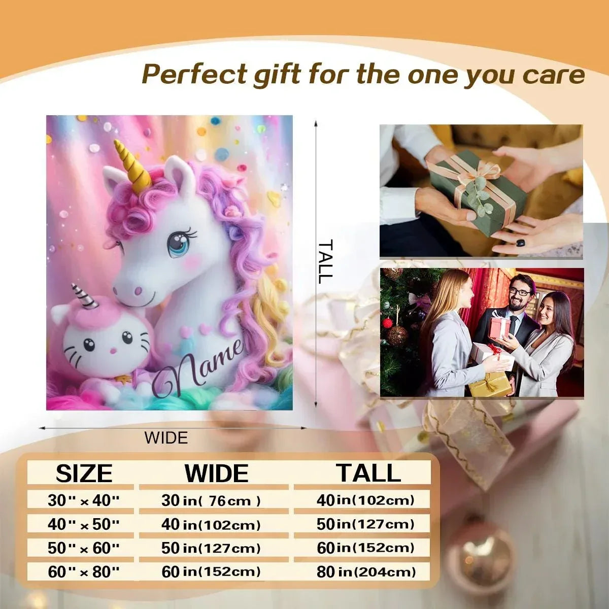 Personalized Hello Kitty Unicorn Blanket: Flannel Fleece Throw, Super Soft Name Gift - Dream Dragons