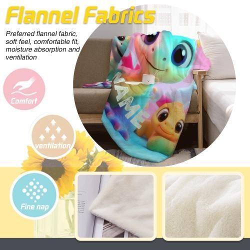 Personalized Dragon Blanket: Cartoon Flannel Fleece Dino Throw, Custom Name Gift - Dream Dragons