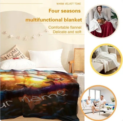 Personalized Fairy Blanket: Enchanted Wonderland Fantasy Throw - Dream Dragons