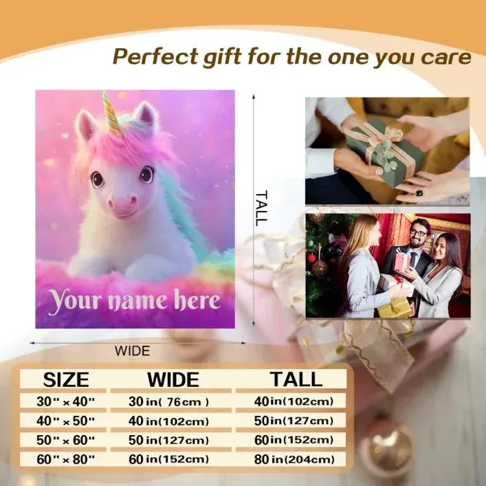 Personalized Unicorn Blanket: Pink T21 Awareness Fleece Throw - Dream Dragons