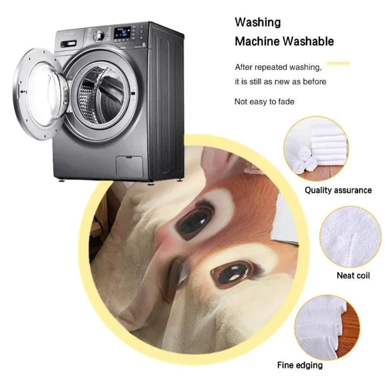 Personalized Forest Deer Blanket: Whimsical Nature Throw - Dream Dragons