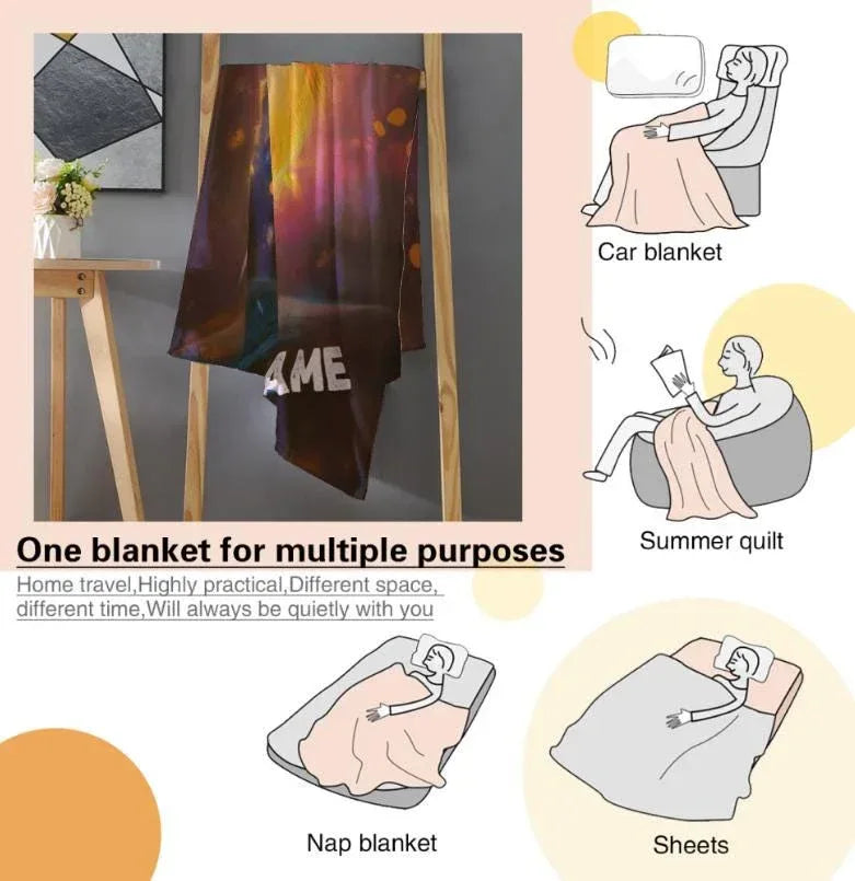 Personalized Cosmic Owl Blanket: Mystical Spirit Animal Throw - Dream Dragons