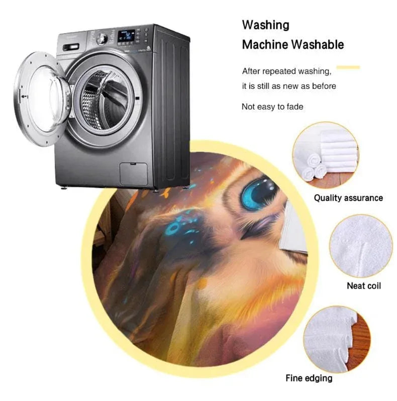 Personalized Cosmic Owl Blanket: Mystical Spirit Animal Throw - Dream Dragons