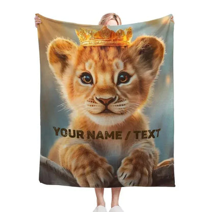 Customizable Lion King Baby Blanket: Simba Cub Keepsake Throw, Flannel Fleece Name Gift - Dream Dragons