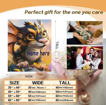 Personalized Dragon Blanket: Mythical Creature Dino Flannel Fleece Throw - Dream Dragons