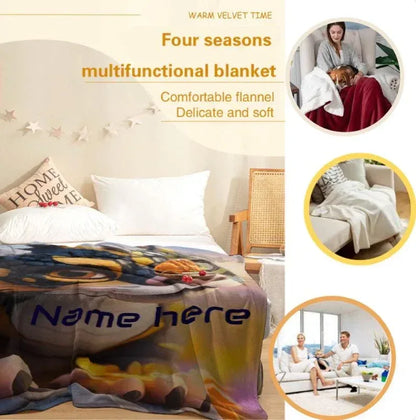 Personalized Dragon Blanket: Mythical Creature Dino Flannel Fleece Throw - Dream Dragons