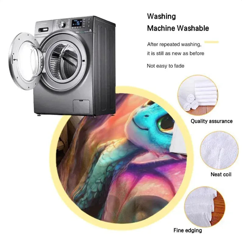 Personalized Dragon Blanket: Magical Flannel Fleece Throw, Super Soft Name Gift - Dream Dragons