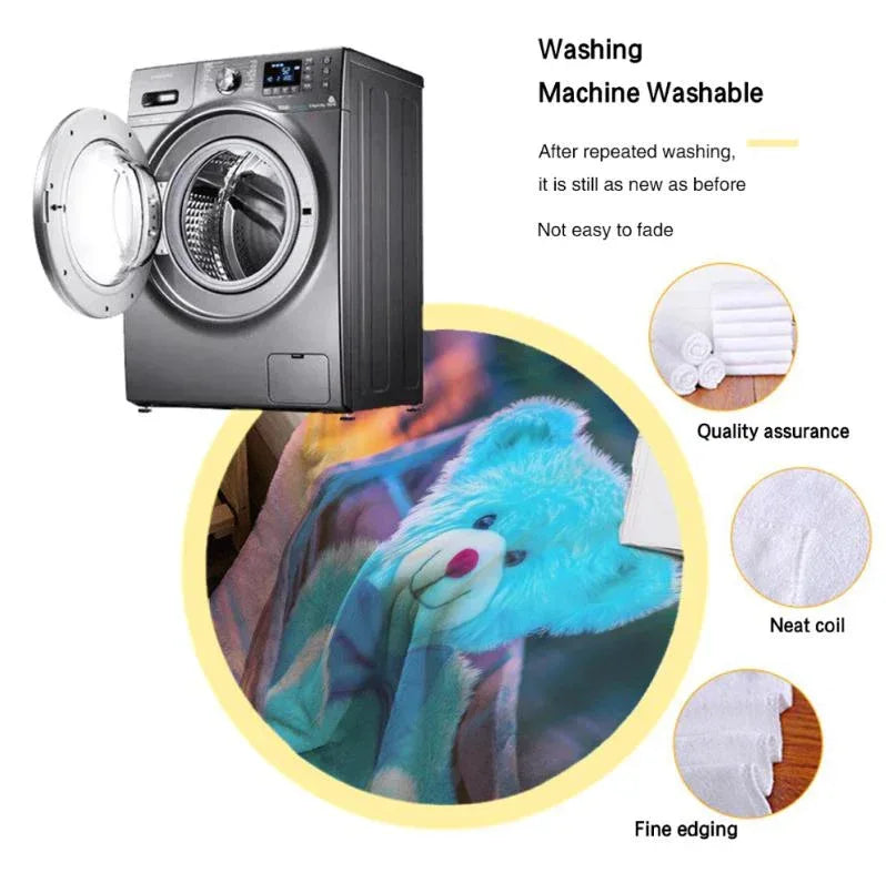 Personalized Twilight Teddy Bear Blanket: Dreamy Canoe Boat Adventure Throw, Soft Flannel Fleece - Dream Dragons