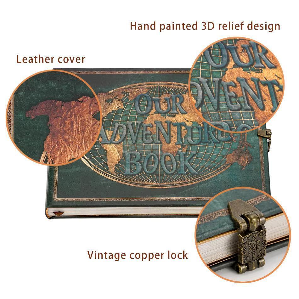 Our Adventure Book: Retro Leather Travel Photo Album, Scrapbook, Image Memory Journal, Keepsake Diary - Dream Dragons