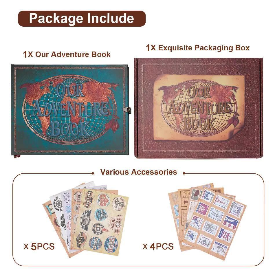 Our Adventure Book: Retro Leather Travel Photo Album, Scrapbook, Image Memory Journal, Keepsake Diary - Dream Dragons