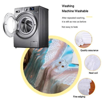 Personalized Hedwig Owl Blanket: Magical Bird Forest Fleece Throw, Super Soft Name Gift - Dream Dragons