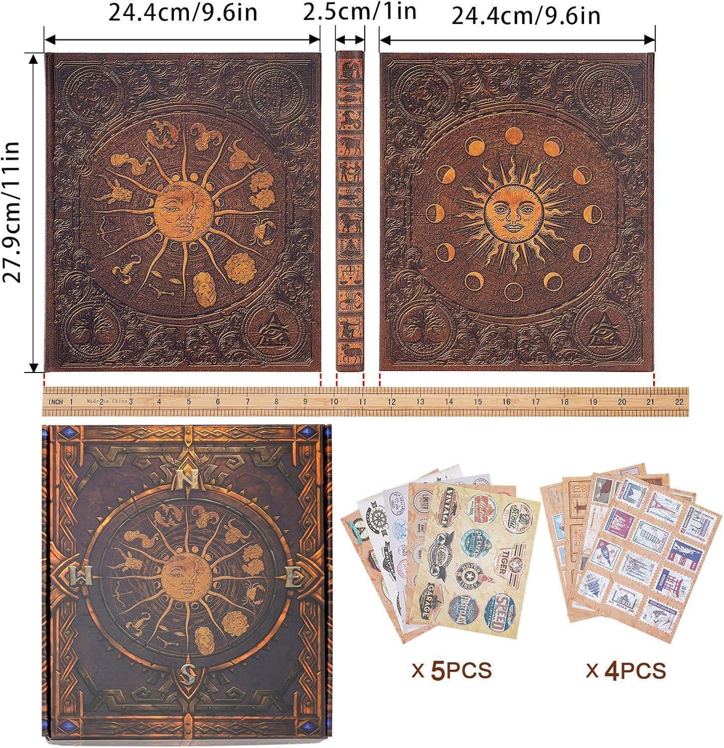 Zodiac Scrapbook Album: Retro Adventure Memory Book, Photo Memory Journal, Keepsake Diary - Dream Dragons