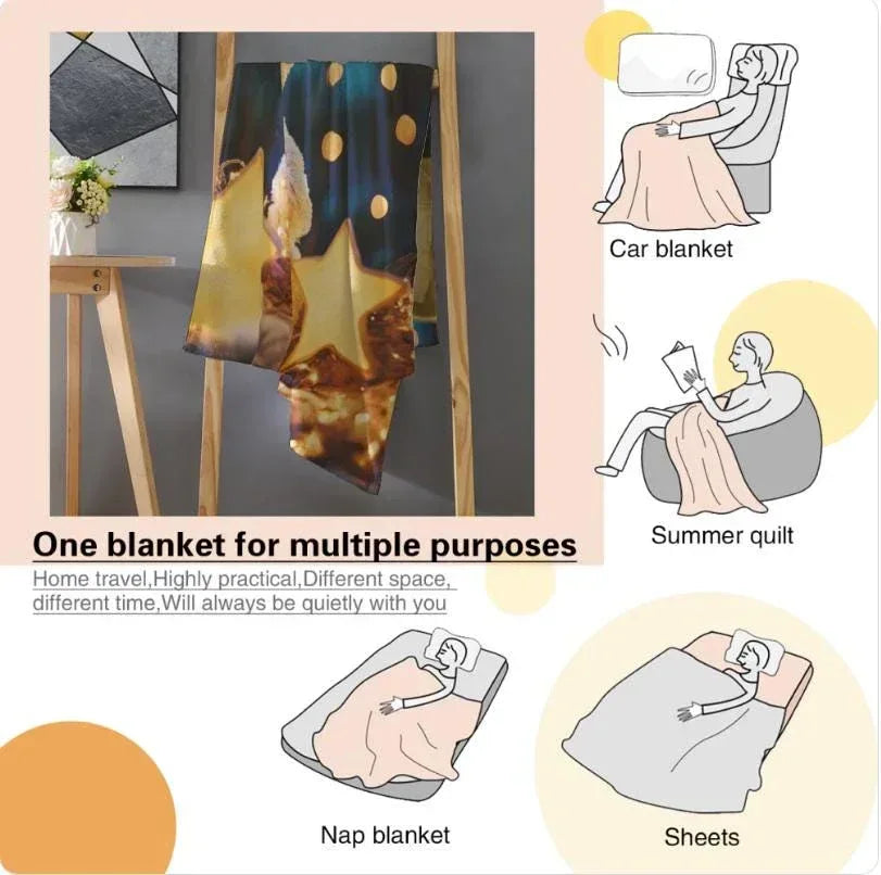 Personalized Teddy Bear Plush Blanket: Dreamy Stars, Flannel Fleece Throw, Super Soft Name Gift - Dream Dragons