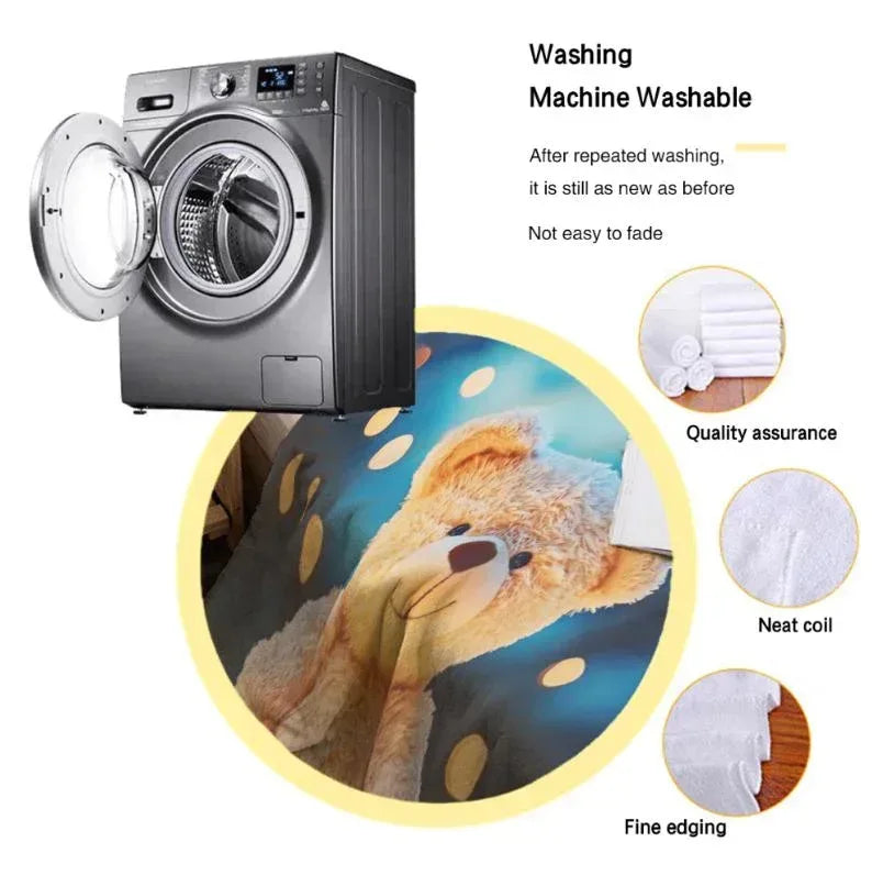 Personalized Teddy Bear Plush Blanket: Dreamy Stars, Flannel Fleece Throw, Super Soft Name Gift - Dream Dragons