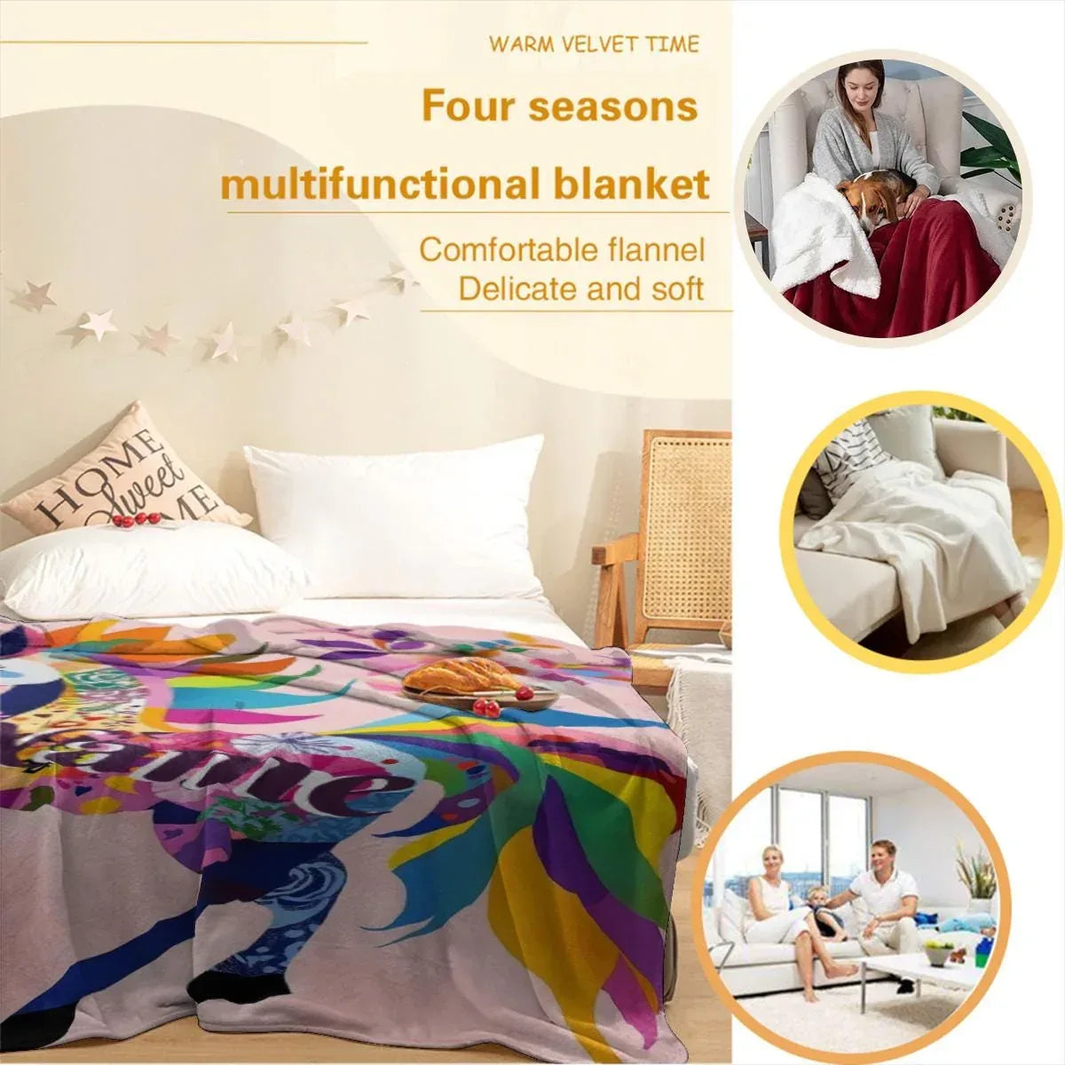 Personalized Unicorn Blanket: Vibrant Fantasy Flannel Fleece Throw, Pink and Super Soft - Dream Dragons