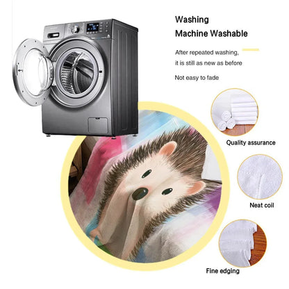 Personalized Hedgehog Blanket: Whimsical Plaid, Cosy Throw, Super Soft Name Gift - Dream Dragons