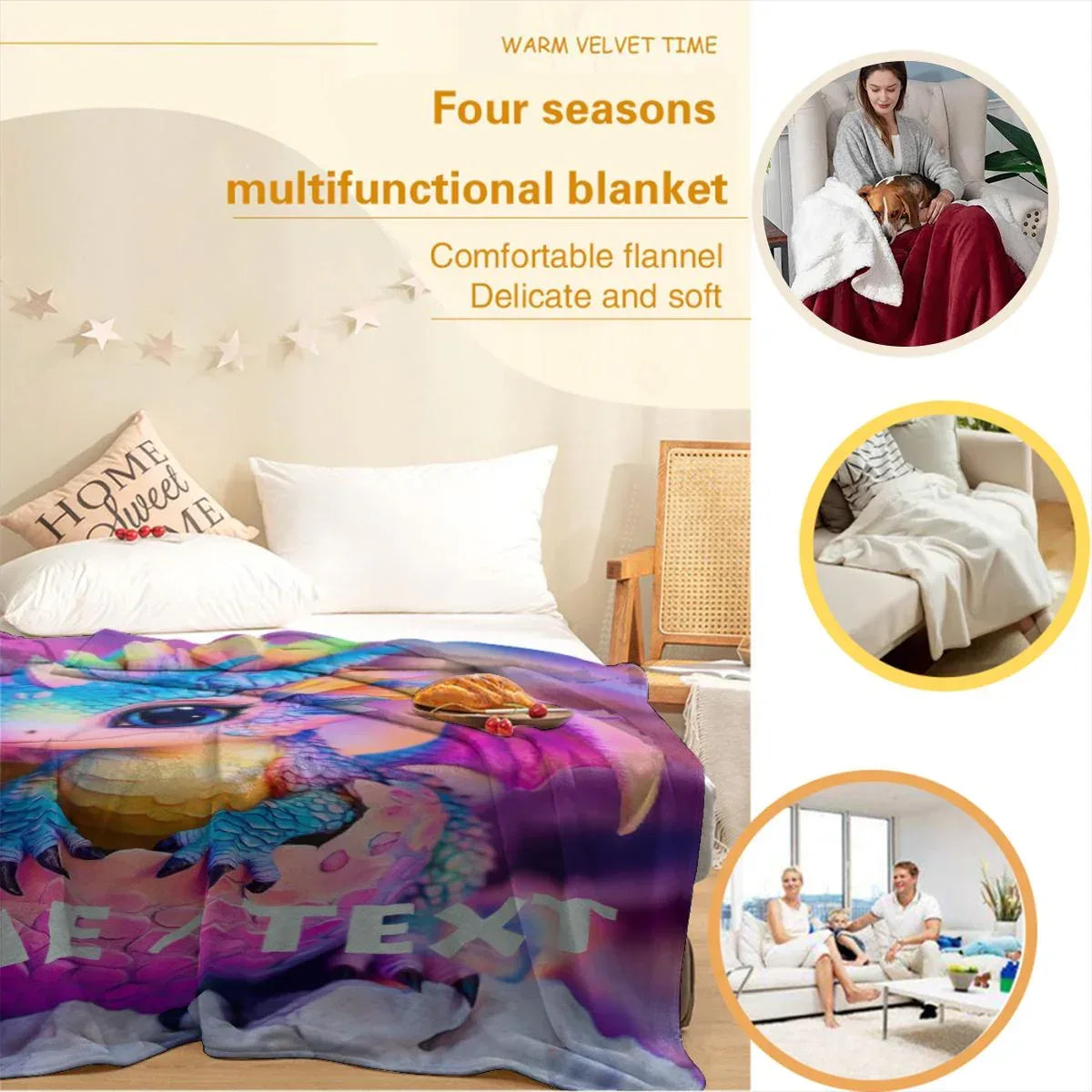 Personalized Dragon Egg Hatch Blanket: Magical Baby Dragon, Super Soft Name Gift - Dream Dragons