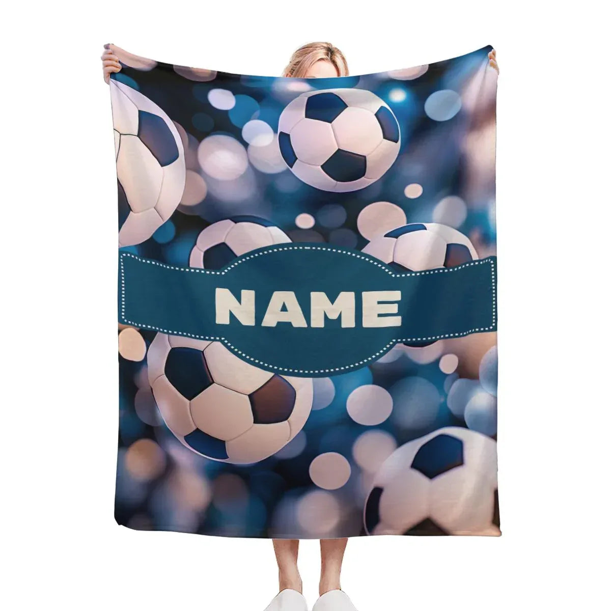 Personalized Football Blanket: Soft Microfiber Flannel Fleece Throw for Soccer Fans, Sport Name Gift - Dream Dragons