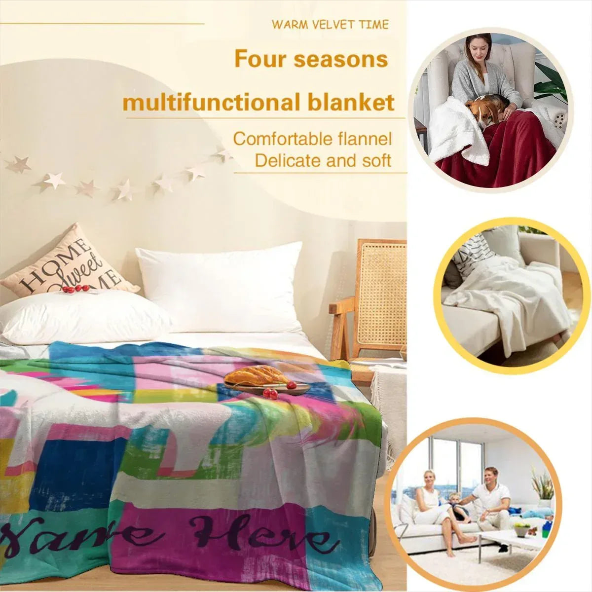 Personalized Unicorn Blanket: Custom Flannel Fleece, Super Soft Name Gift - Dream Dragons