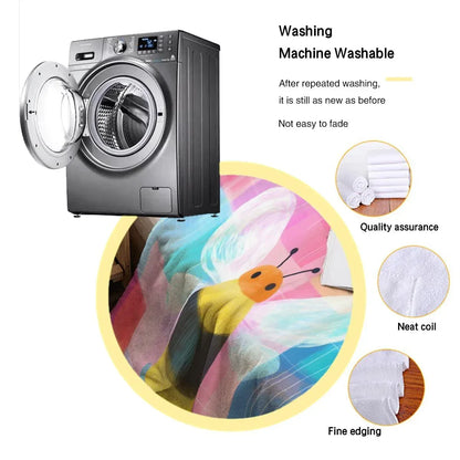 Personalized Bee Blanket: Patchwork Nursery Fleece Throw - Dream Dragons