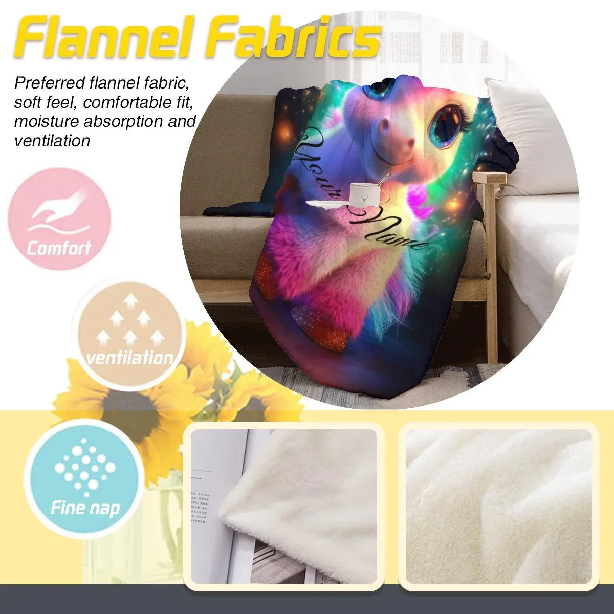 Personalized Cosmic Unicorn Blanket: Magical Galaxy Flannel Fleece Throw, Super Soft - Dream Dragons