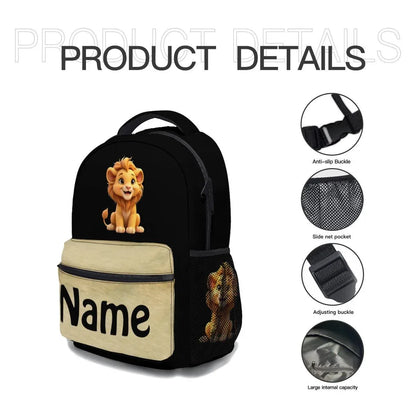 Personalized Lion Kids School Set: Backpack, Lunch Tote & Pen Pouch, Name Gift - Dream Dragons