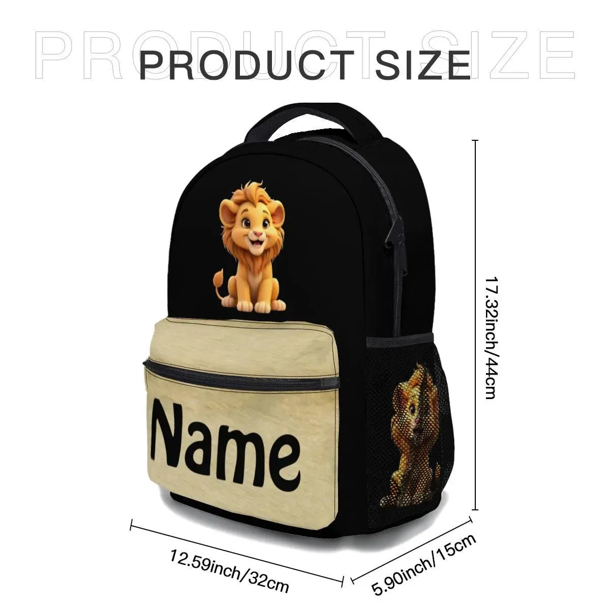 Personalized Lion Kids School Set: Backpack, Lunch Tote & Pen Pouch, Name Gift - Dream Dragons