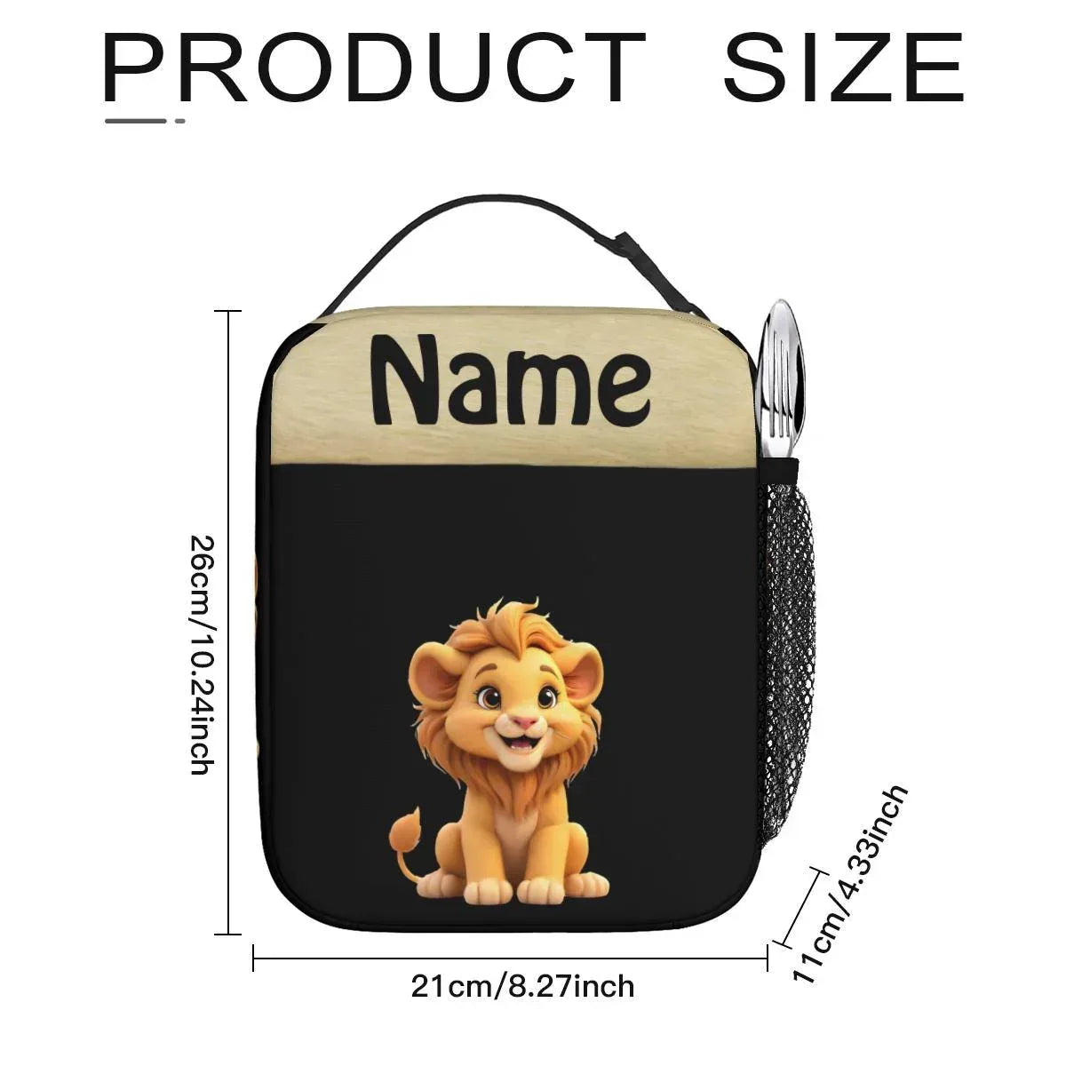 Personalized Lion Kids School Set: Backpack, Lunch Tote & Pen Pouch, Name Gift - Dream Dragons