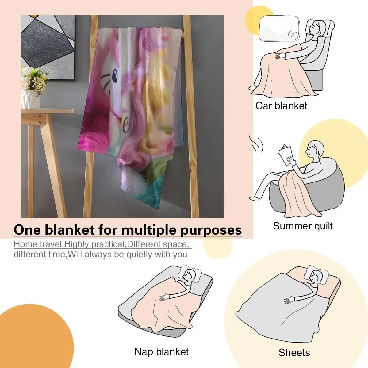 Personalized Hello Kitty Unicorn Blanket: Flannel Fleece Throw, Super Soft Name Gift - Dream Dragons