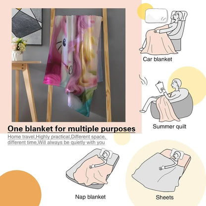 Personalized Hello Kitty Unicorn Blanket: Flannel Fleece Throw, Super Soft Name Gift - Dream Dragons
