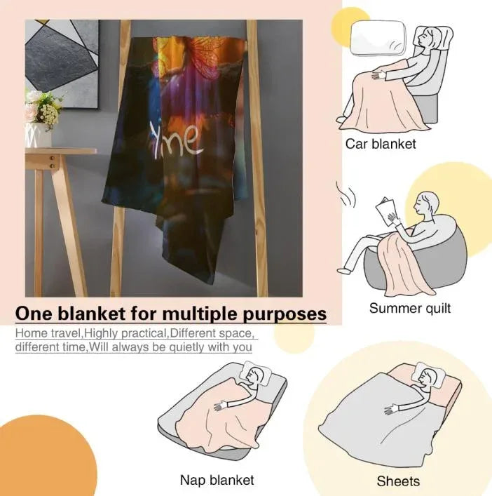 Personalized Fairy Blanket: Enchanted Wonderland Fantasy Throw - Dream Dragons