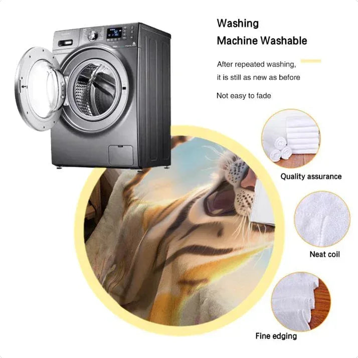 Personalized Tiger Blanket Soft: Wild Animal Jungle Theme Flannel Fleece Throw - Dream Dragons