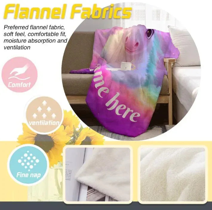Personalized Unicorn Blanket: Pink T21 Awareness Fleece Throw - Dream Dragons