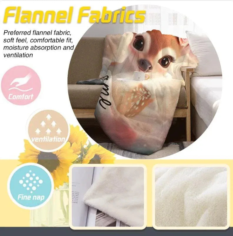 Personalized Forest Deer Blanket: Whimsical Nature Throw - Dream Dragons