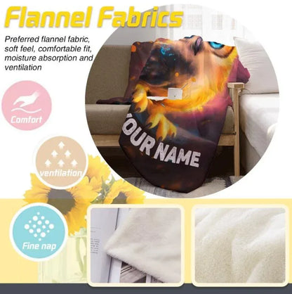 Personalized Cosmic Owl Blanket: Mystical Spirit Animal Throw - Dream Dragons