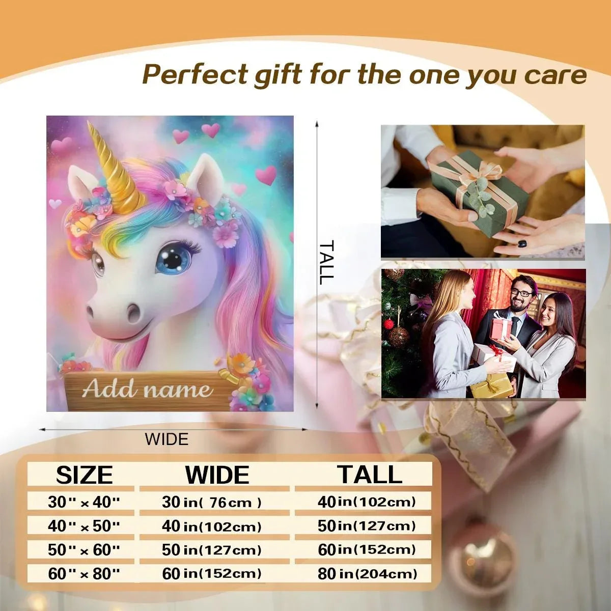 Personalized Unicorn Blanket: Rainbow Pink White Bedroom - Soft Flannel Fleece Throw, Name Gift - Dream Dragons