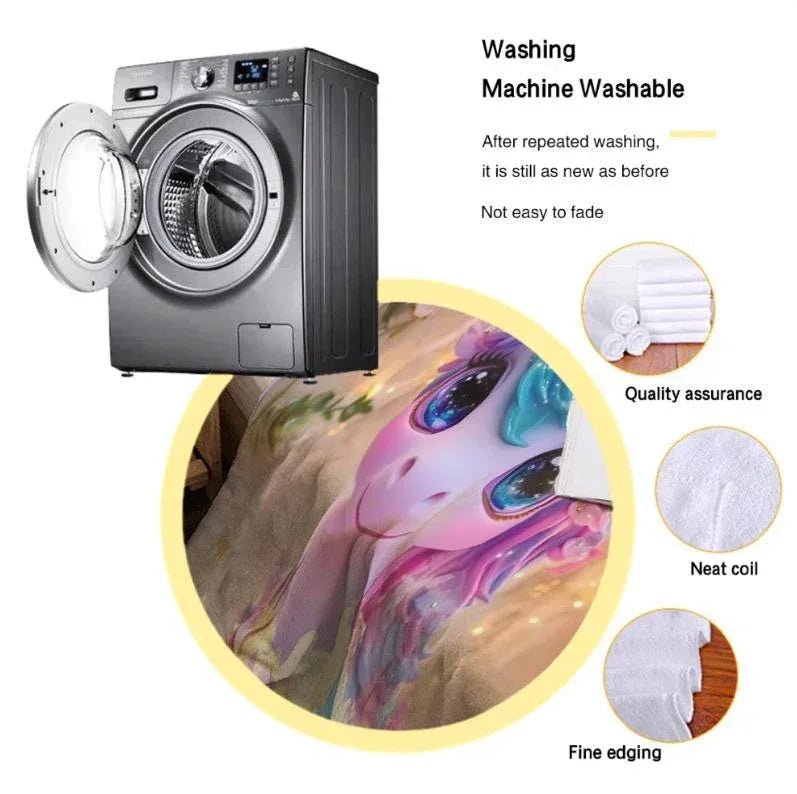 Personalized Unicorn Blanket: Soft Flannel Fleece Throw, Magical Name Gift - Dream Dragons