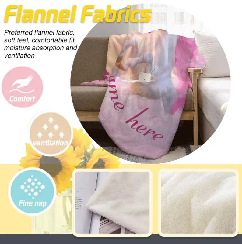 Personalized Unicorn Fleece Blanket: Magical Flannel Fleece Throw, Pink Name Gift - Dream Dragons