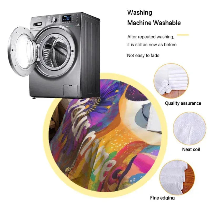 Customizable Sloth Blanket: Tropical Floral Art Flannel Throw - Dream Dragons