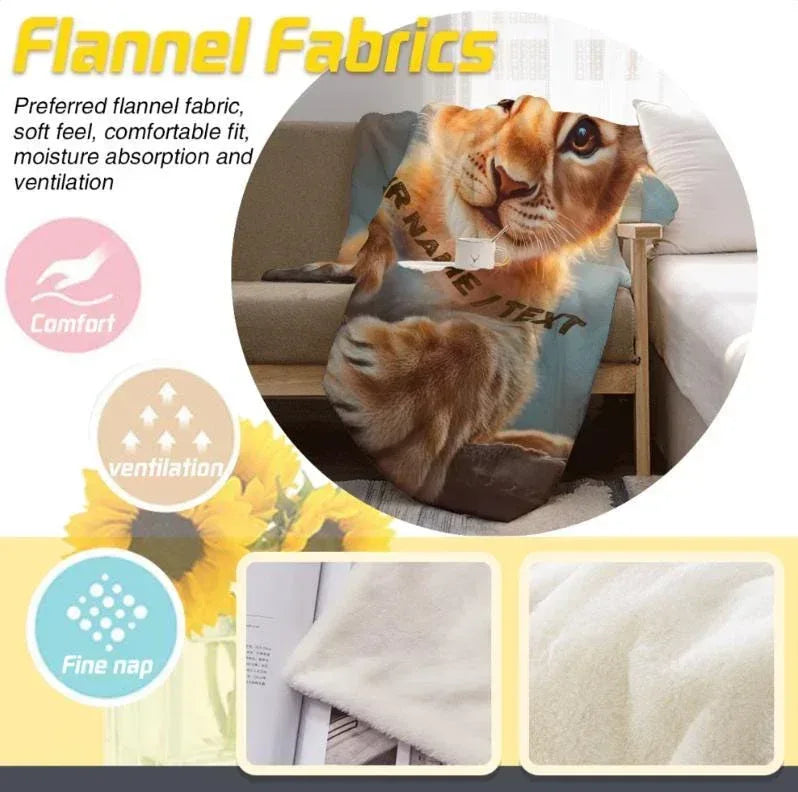 Customizable Lion King Baby Blanket: Simba Cub Keepsake Throw, Flannel Fleece Name Gift - Dream Dragons