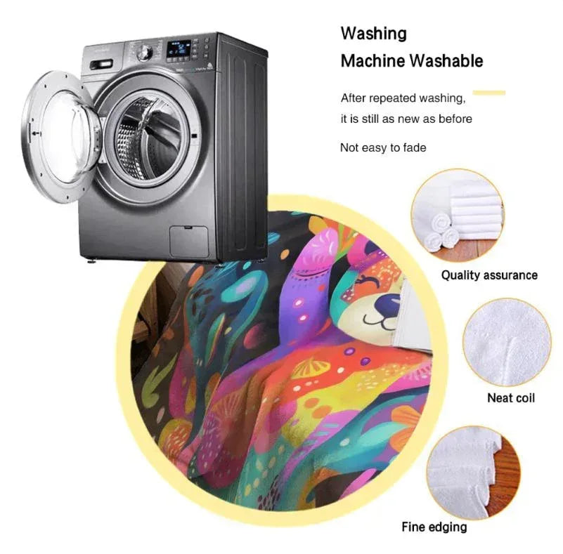 Personalized Teddy Bear Blanket: Patchwork Maximalist Throw - Dream Dragons